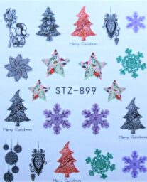 Naklejki świąteczne- gwiazdki, gwiazdy, renifery, choinki i Mikołaje – kolorowe