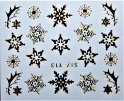 Naklejki świąteczne- gwiazdki, gwiazdy, renifery, choinki i Mikołaje – złoty