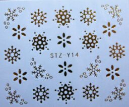 Naklejki świąteczne- gwiazdki, gwiazdy, renifery, choinki i Mikołaje – złoty