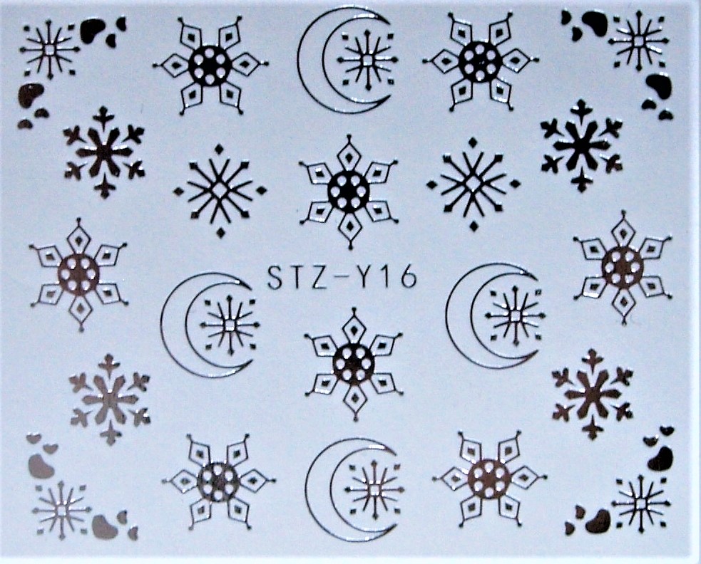 Naklejki świąteczne- gwiazdki, gwiazdy, renifery, choinki i Mikołaje - srebrny