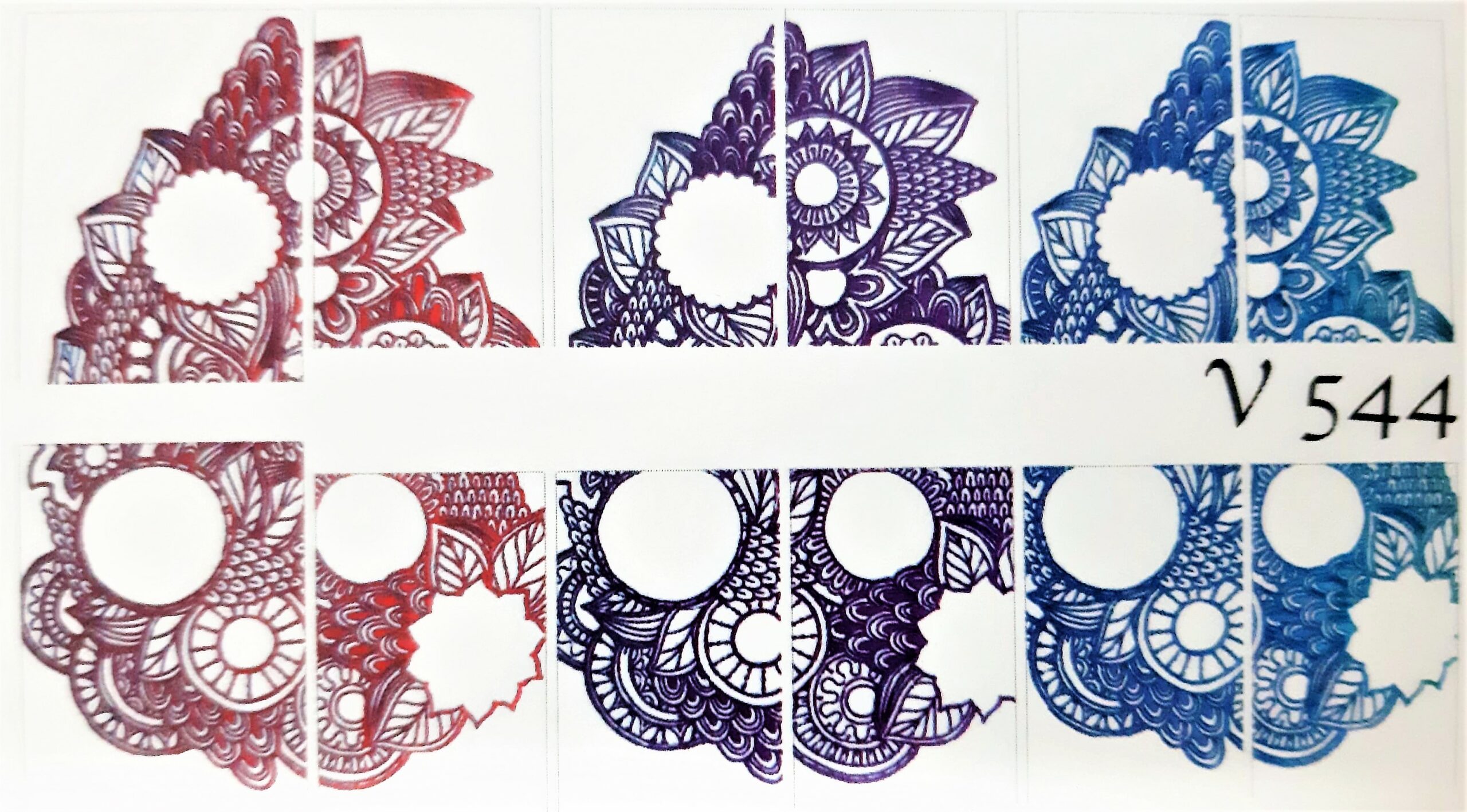 Naklejki - wodne, kolorowe, koronka, abstrakcyjne