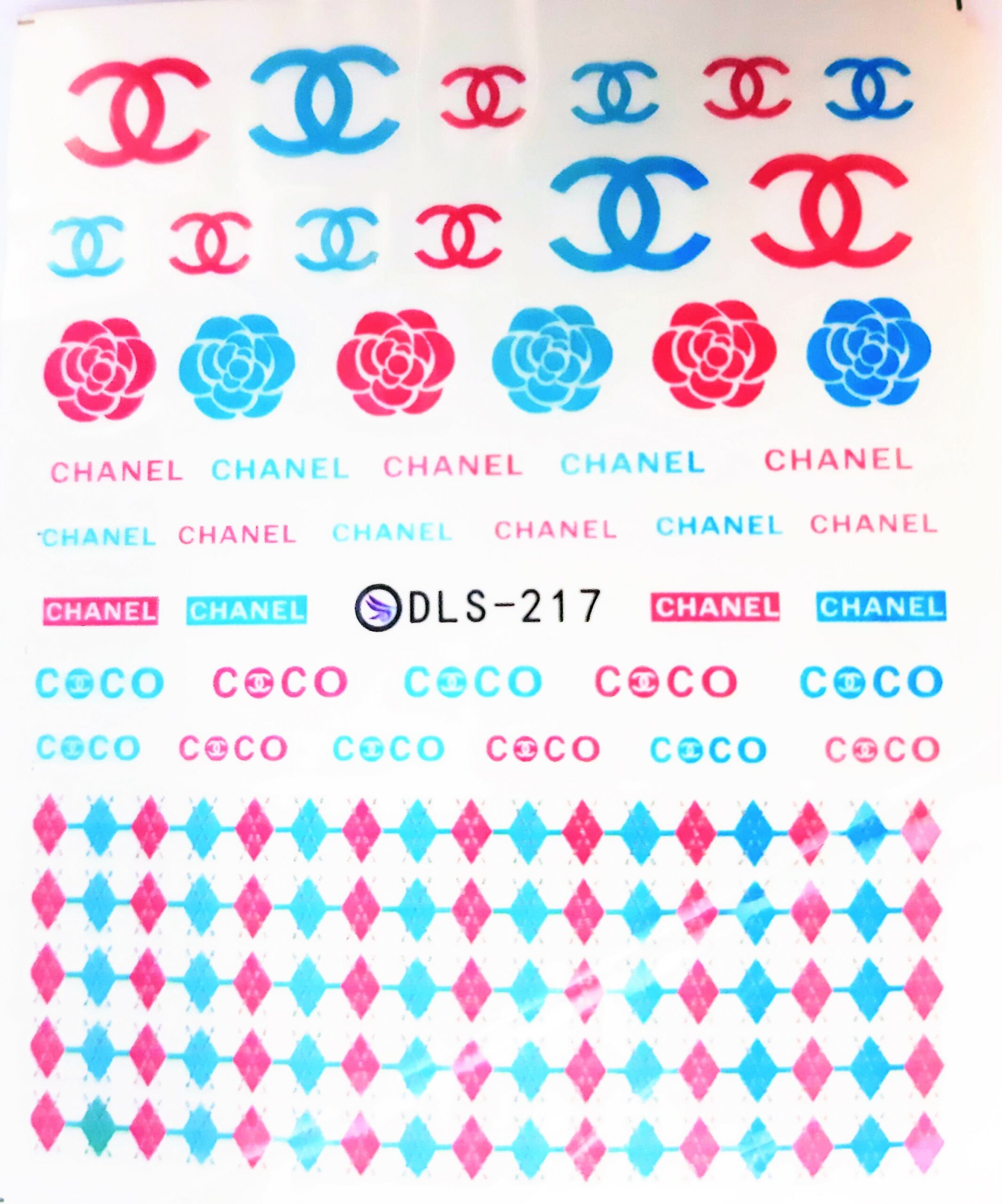 Naklejki - wodne znaki firmowe Dior, Chanel, Guci