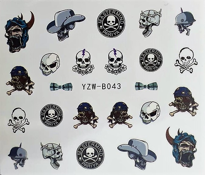 Naklejki - wodne, Halloween, mroczne, straszne pająki i pajęczyny, czaszki