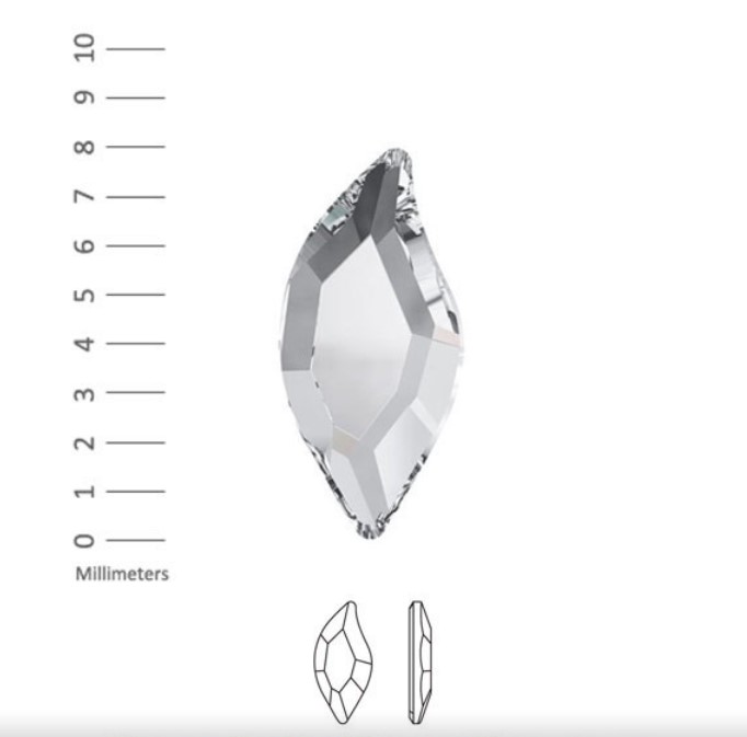BIŻUTERIA NA PAZNOKCIE SWAROVSKI ŁÓDKA CRYSTAL oraz Ab/ mieniące się 8x4 mm - obrazek 3