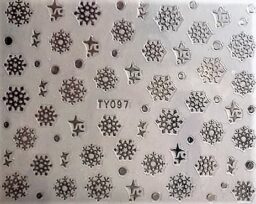 Naklejki świąteczne- gwiazdki, gwiazdy, renifery, choinki i Mikołaje – srebrne