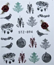 Naklejki świąteczne- gwiazdki, gwiazdy, renifery, choinki i Mikołaje – kolorowe