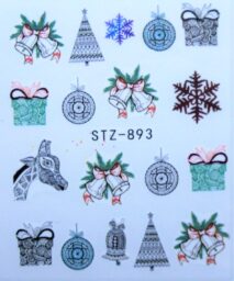 Naklejki świąteczne- gwiazdki, gwiazdy, renifery, choinki i Mikołaje – kolorowe