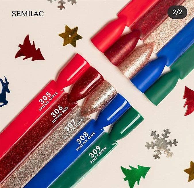 SEMILAC LAKIER HYBRYDOWY 7ml 309 PINE GREEN - obrazek 3