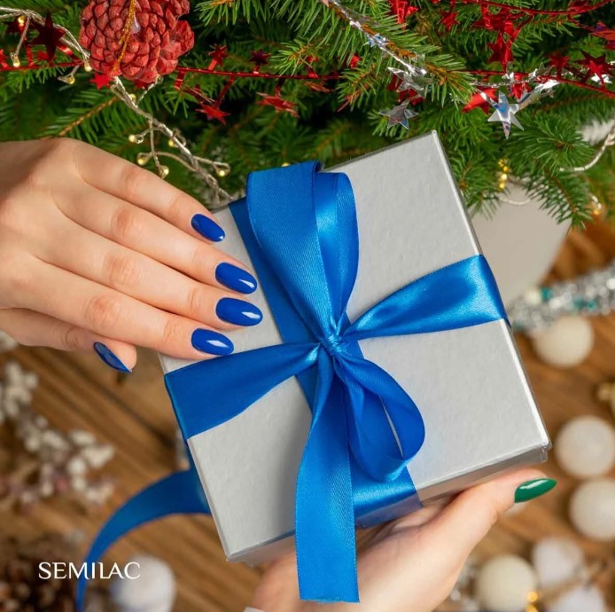 SEMILAC LAKIER HYBRYDOWY 7ml 308 FESTIVE BLUE - obrazek 5