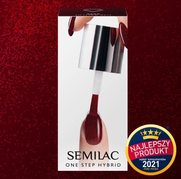 SEMILAC ONE STEP HYBRID S590 5ml GLITTER RED