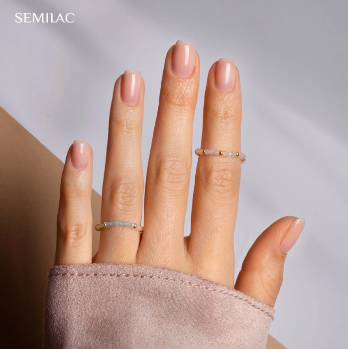 SEMILAC LAKIER HYBRYDOWY 7ml 584 JUST NUDE Naked Nails - obrazek 2