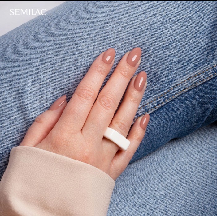 SEMILAC LAKIER HYBRYDOWY 7ml 585 CARAMEL TAN Naked nails - obrazek 2