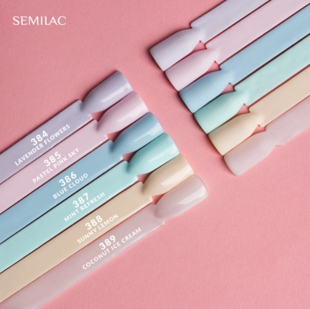 SEMILAC LAKIER HYBRYDOWY 7ml 384 LAVENDER FLOWERS Soulmate Mix - obrazek 4
