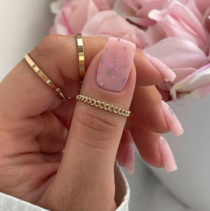 SEMILAC TOP NO WIPE 7ml T23 FLOWER FLAKES matowy - obrazek 2