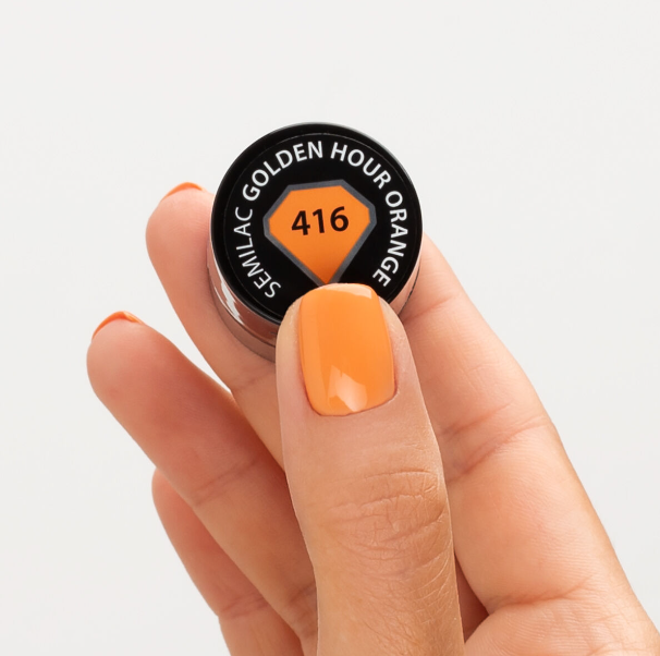 SEMILAC LAKIER HYBRYDOWY 7ml 416 GOLDEN HOUR ORANGE Into Her Nature! - obrazek 5