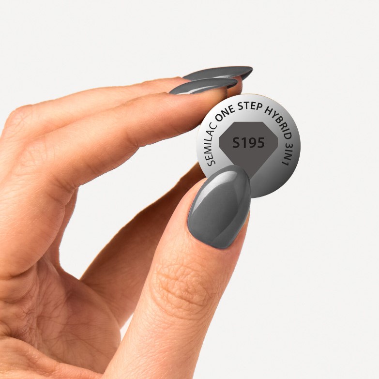 SEMILAC ONE STEP HYBRID S195 3w1 5ml ETERNAL STONE GREY 3in1 - obrazek 2