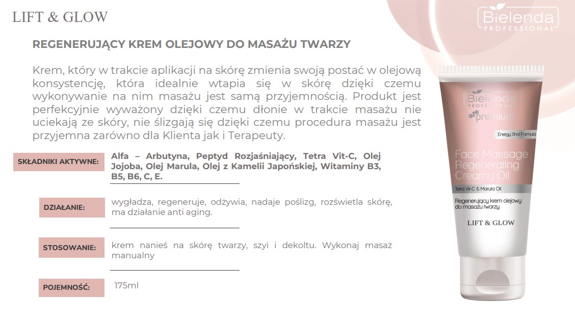 BIELENDA LIFT&GLOW KREM ROZJAŚNIAJĄCY 100ml MASAŻ KOBIDO wygładzający i rozjaśniający - obrazek 8