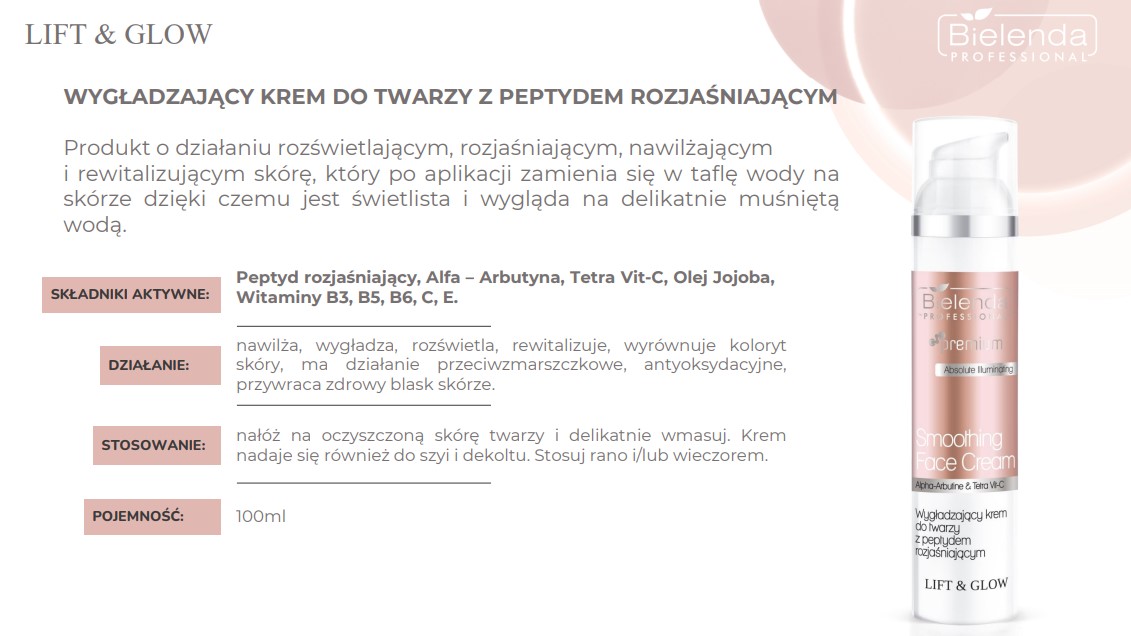 BIELENDA LIFT&GLOW KREM ROZJAŚNIAJĄCY 100ml MASAŻ KOBIDO wygładzający i rozjaśniający - obrazek 12