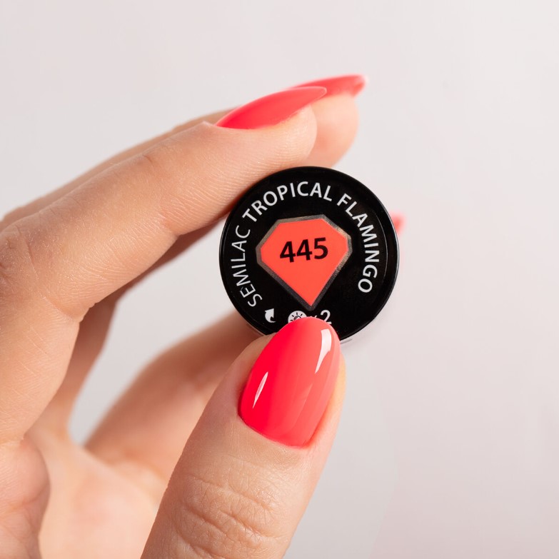 SEMILAC LAKIER HYBRYDOWY 7ml 446 YOLO ORANGE NEONZ - obrazek 2