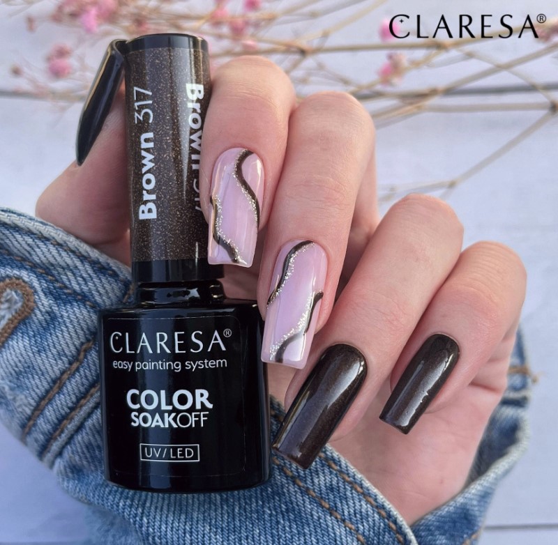 CLARESA LAKIER HYBRYDOWY 5g BROWN 317 - obrazek 2