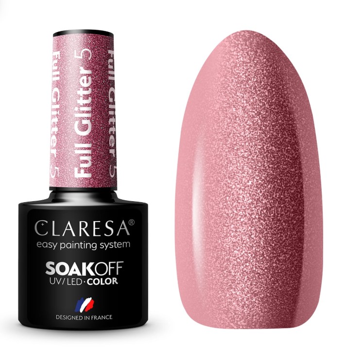 CLARESA LAKIER HYBRYDOWY 5g FULL GLITTER 5