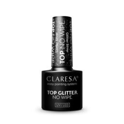 CLARESA LAKIER HYBRYDOWY TOP NO WIPE 5g GLITTER SILVER