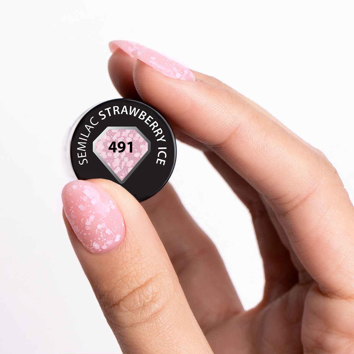 SEMILAC LAKIER HYBRYDOWY 7ml 491 Strawberry Ice Crushed Ice - obrazek 2