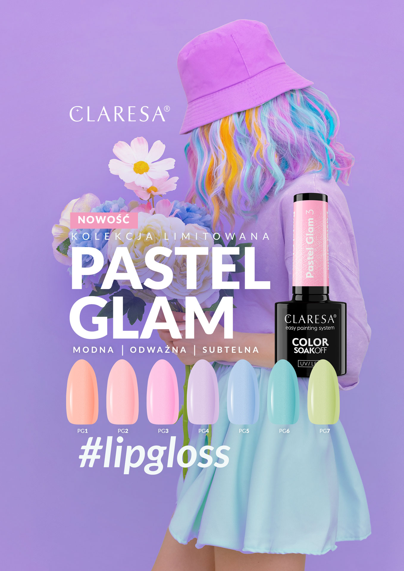 CLARESA LAKIER HYBRYDOWY 5g PASTEL GLAM 1 - obrazek 4