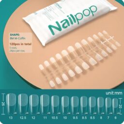 NAILPOP TIPSY COFFIN CLEAR 120szt