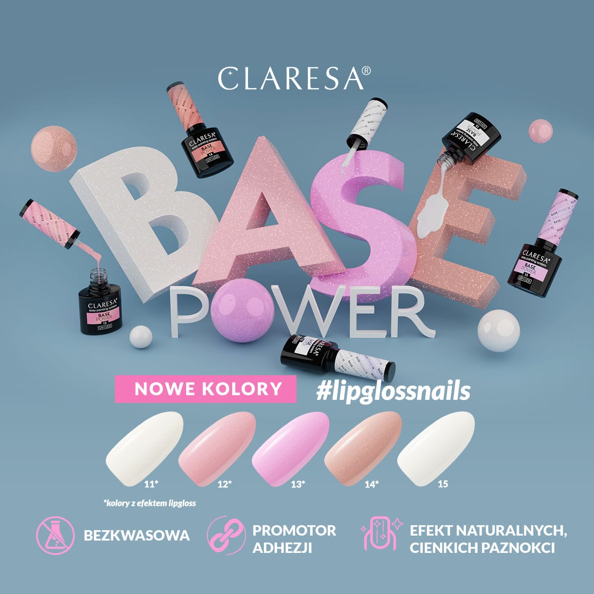 CLARESA LAKIER HYBRYDOWY POWER BASE 5g 12 - obrazek 5