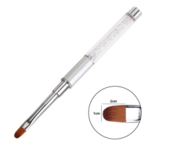 PĘDZELEK DO ŻELU ZAMYKANY okrągły cyrkonie białe #6