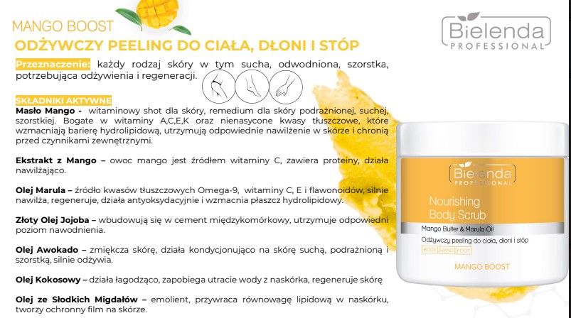 MANGO BOOST ODŻYWCZY PEELING DO CIAŁA, DŁONI I STÓP 550g - obrazek 5