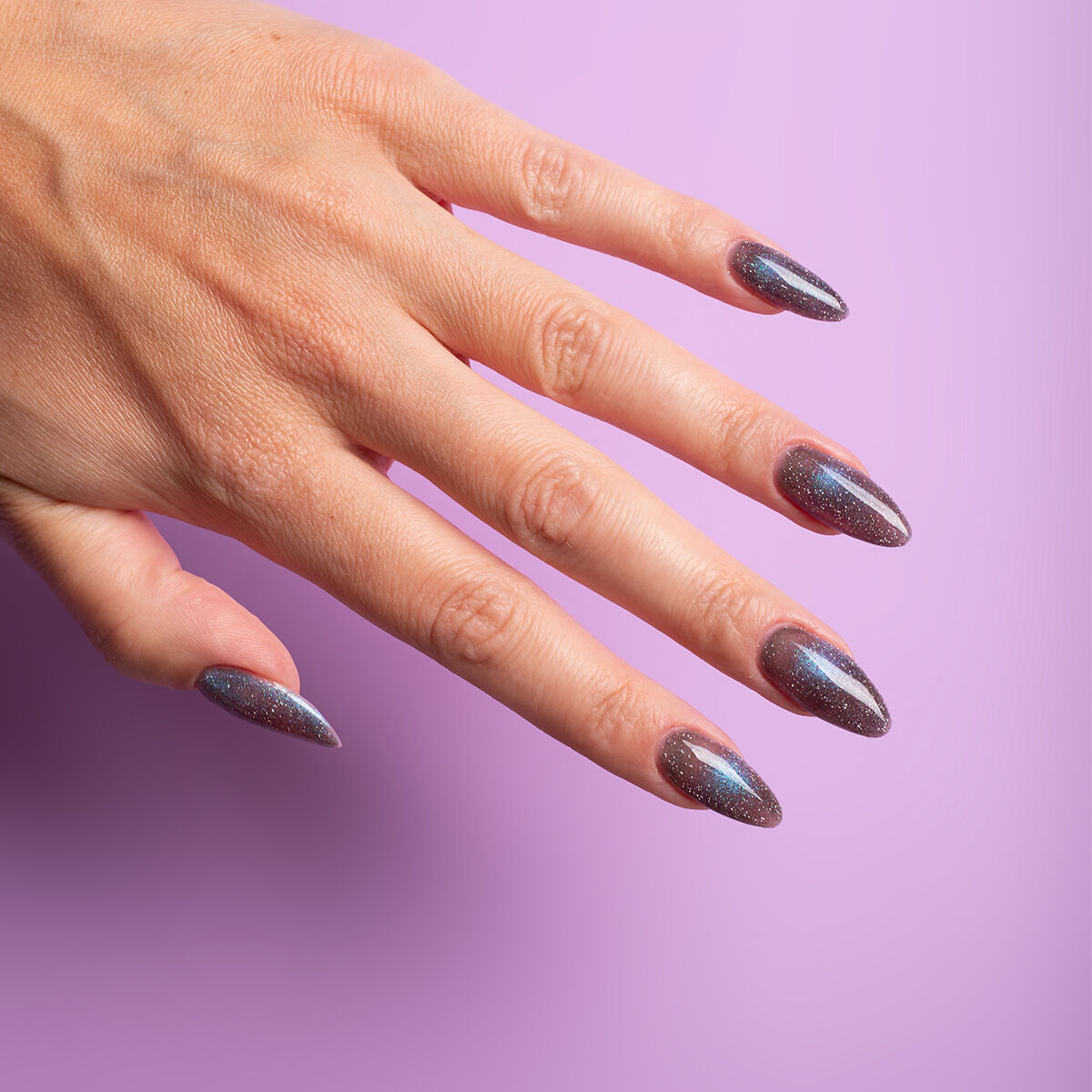 SEMILAC LAKIER HYBRYDOWY 7ml 828 GRAY HOLO kocie oko CAT EYE - obrazek 2