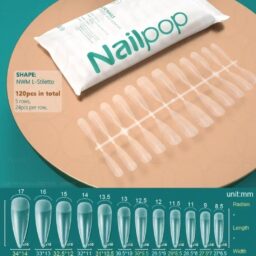 NAILPOP TIPSY L-STILETTO CLEAR 120szt