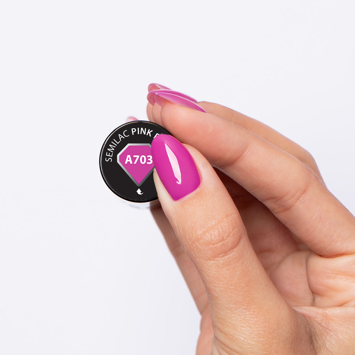 SEMILAC LAKIER HYBRYDOWY 7ml A703 PINK POWER - obrazek 3