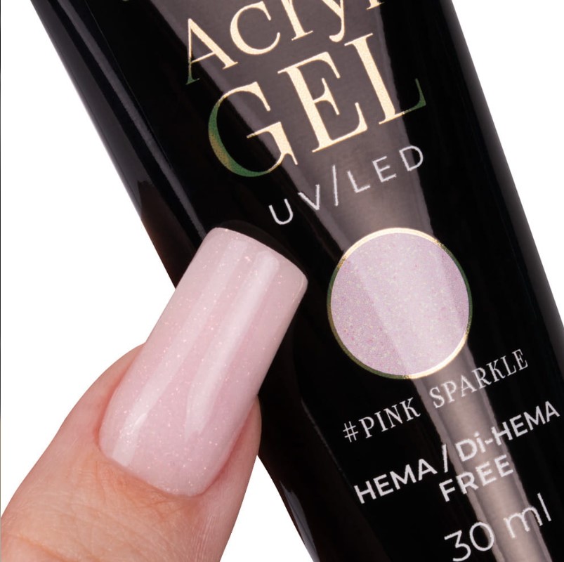 MM POLYGEL 30ml PINK SPARKLE acrylgel, akrylożel - obrazek 2
