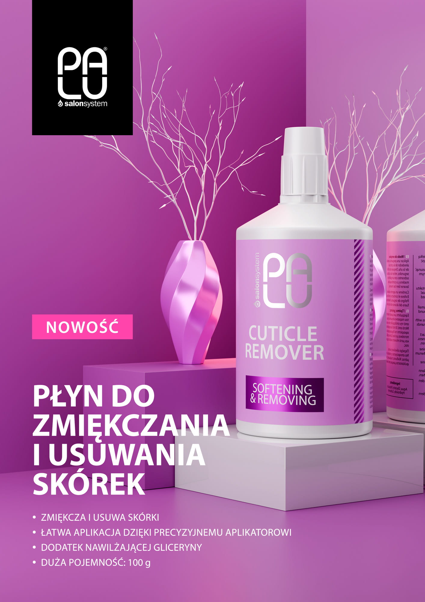 PALU CUTICLE REMOVER PŁYN DO USUWANIA I ZMIĘKCZANIA SKÓREK 100g - obrazek 2