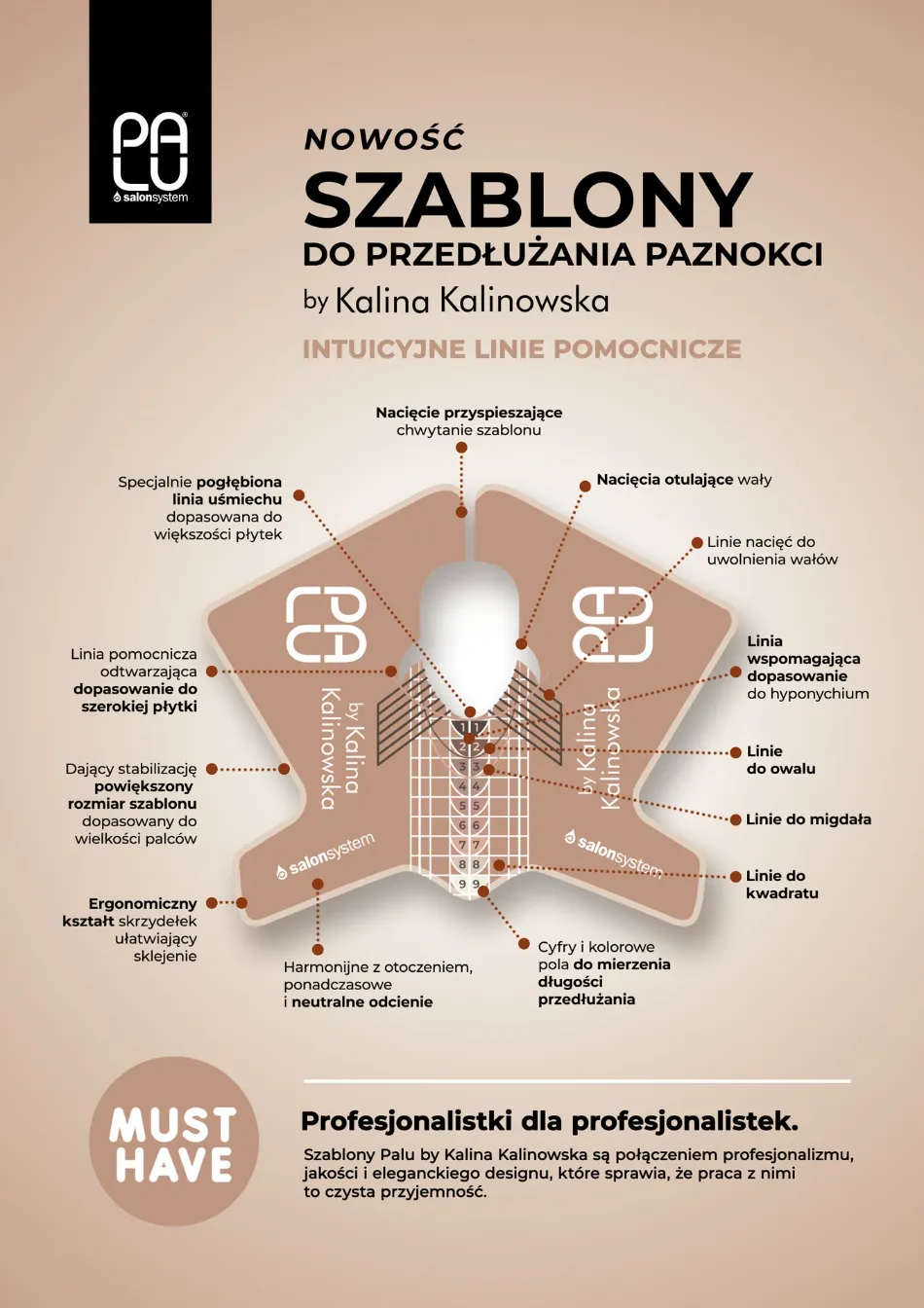 PALU SZABLONY FORMY DO PAZNOKCI by KALINA KALINOWSKA 100szt - obrazek 4