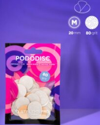 STALEKS Białe wymienne nakładki na miękiej bazie do PODODISC PRO M, gradacja 180 (50 szt.) PDFS-20-180w