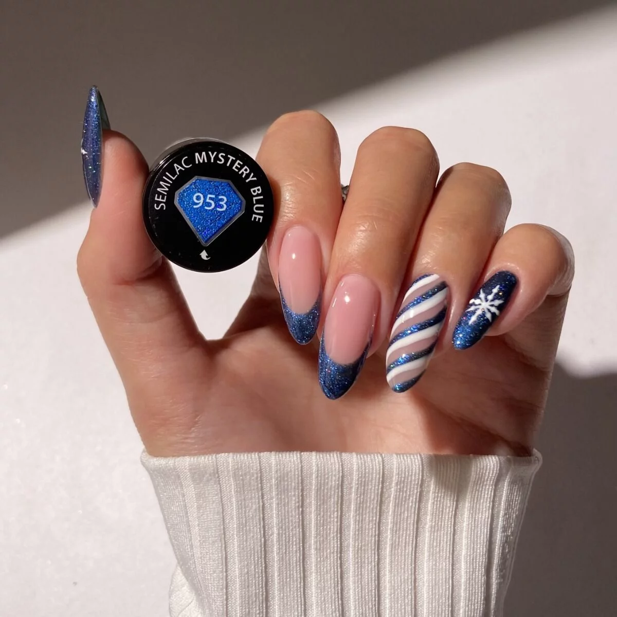 SEMILAC LAKIER HYBRYDOWY 7ml 953 MYSTERY BLUE - obrazek 5