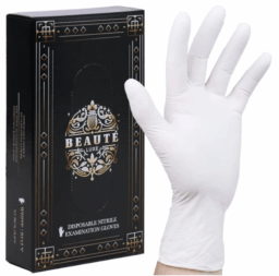 BEAUTE LUXE RĘKAWICZKI NITRYLOWE WHITE 50szt S