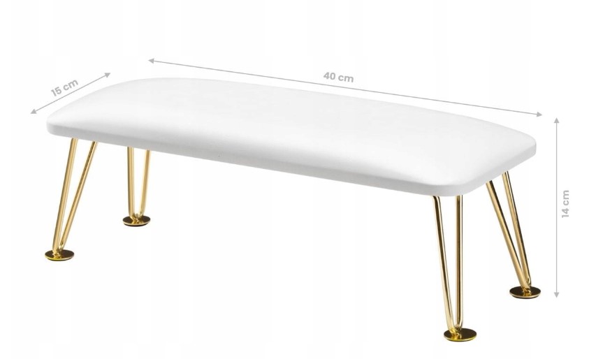 PODUSZKA NA NÓŻKACH DO MANICURE biało-złota - obrazek 3