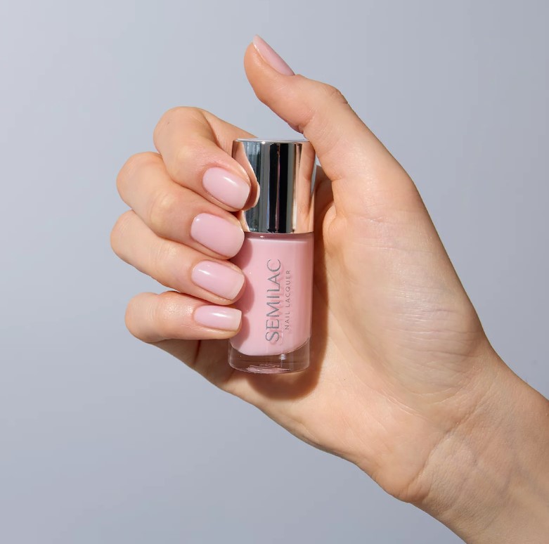 SEMILAC LAKIER KLASYCZNY NAIL LACQUER 9ml 102 SHEER MILKY PINK - obrazek 2
