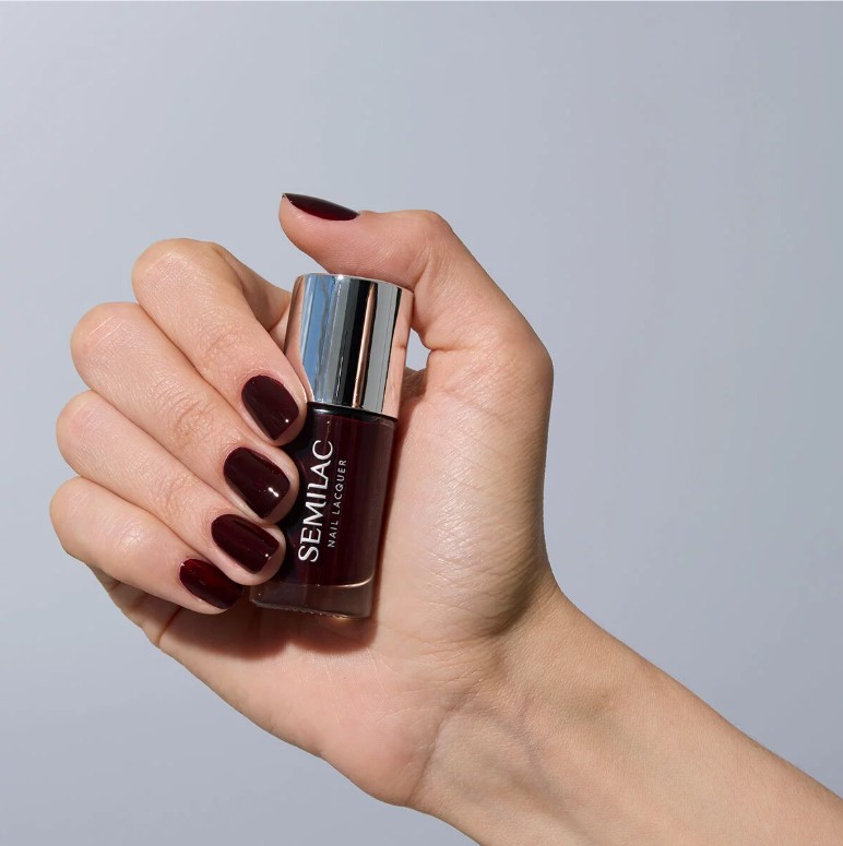 SEMILAC LAKIER KLASYCZNY NAIL LACQUER 9ml 112 WINE RED - obrazek 2