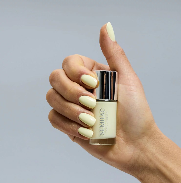 SEMILAC LAKIER KLASYCZNY NAIL LACQUER 9ml 122 BUTTER YELLOW - obrazek 3