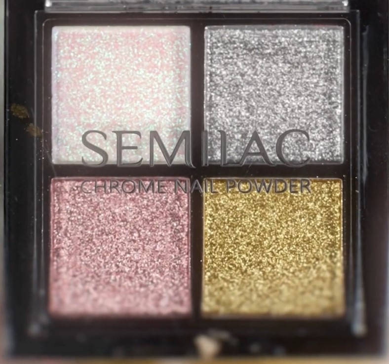 SEMILAC PRESSED NAIL POWDER CHROME PALETTE - obrazek 3
