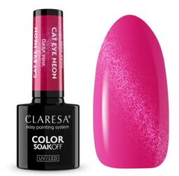 CLARESA LAKIER HYBRYDOWY 5g  CAT EYE NEON DARK PINK