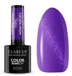 CLARESA LAKIER HYBRYDOWY 5g  CAT EYE NEON PURPLE