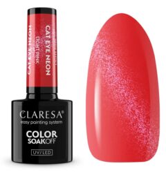 CLARESA LAKIER HYBRYDOWY 5g  CAT EYE NEON LIGHT PINK