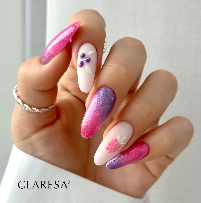 CLARESA LAKIER HYBRYDOWY 5g CAT EYE NEON DARK PINK - obrazek 2